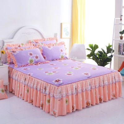Lace Princess Household Sheets Textile Bedding Bed Sheet Bedspread Mattress Dust Cover With Pillowcase Bed Skirt Quality F0216