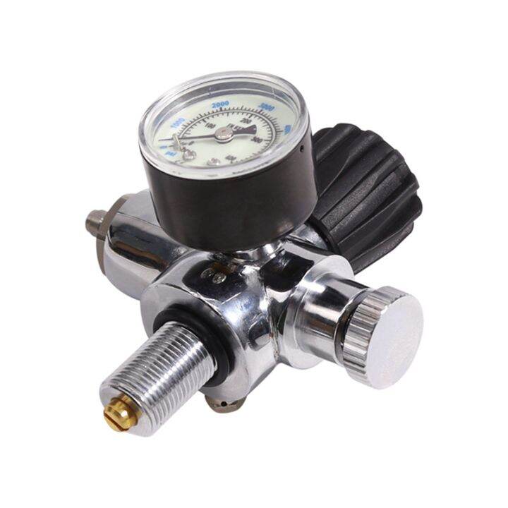 M18x1.5 DIN Valve Scuba Adapter With Gauge - 4500psi PCP Tank Valve With 22-inch Hose For Air Transfer