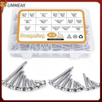 UMMEAX 415Pcs #6 #8 #10 สกรูเกลียวปล่อย สีดำสีดำ เหล็กไร้สนิม สกรูโลหะแผ่น แปรงมัดผม ชุดแยกสกรู โลหะพลาสติก