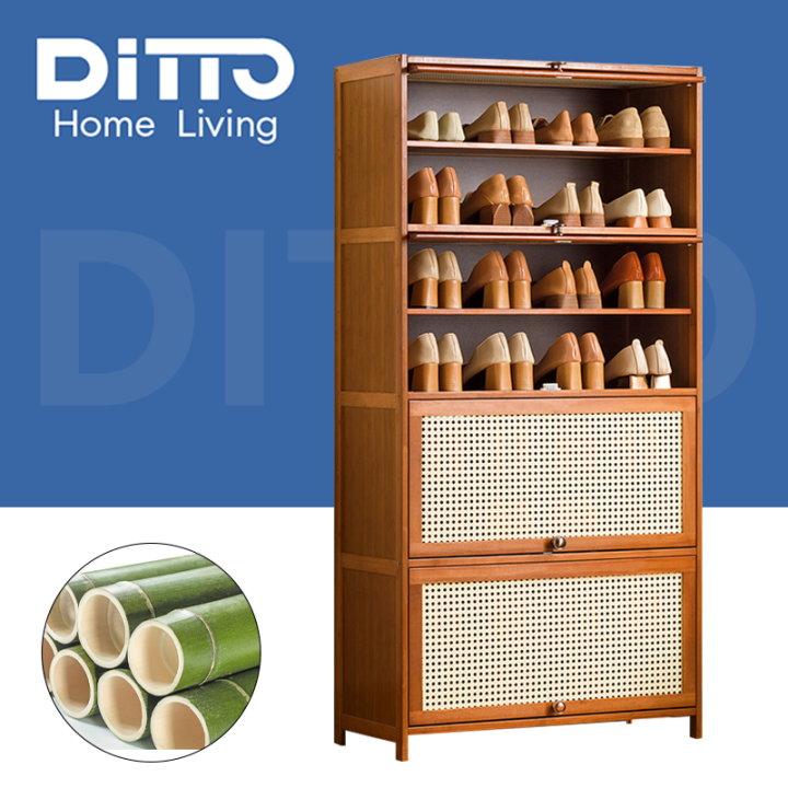 Ditto Bamboo Shoe Rack Kitchen Storage Organizer Wooden Shoe