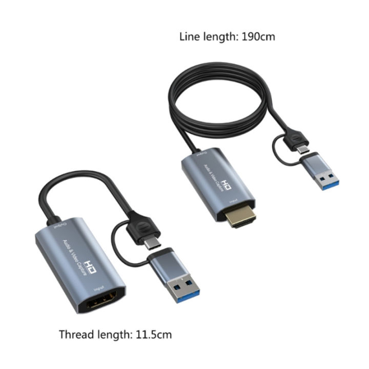 การ์ดบันทึกวิดีโอ4k-มัลติมีเดียเอชดีอินเตอร์เฟซไปยัง-usb-usb-c-การ์ดบันทึก1080p-hd-live-rekam-video-grabber-เสียง