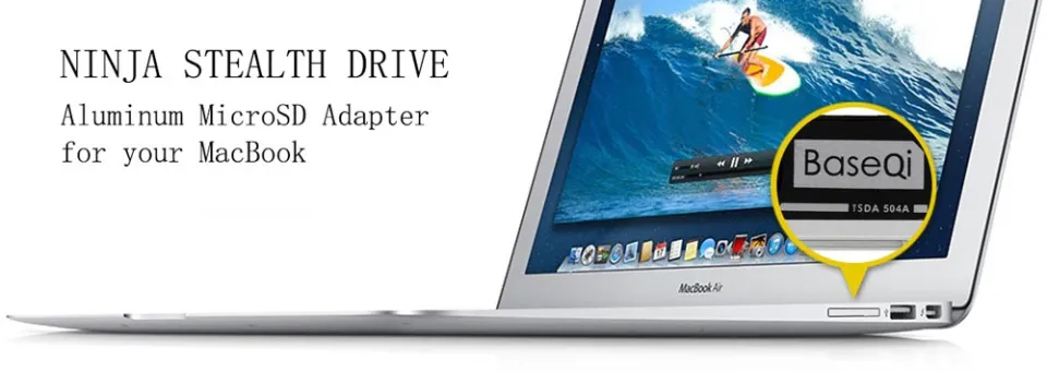 ZZOOI BaseQi NinjaDrive Micro SD Card Reader 504A For MacBook Pro ...