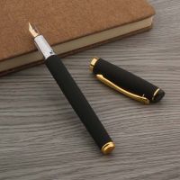 Rubber And Plastic Fountain Pen Frosted Black Fude Bending Calligraphy Golden ink Pen Stationery Office School Supplies New  Pens