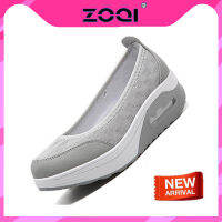 ZOQI รองเท้าสบายๆและสะดวกสบายผู้หญิงขี้เกียจรองเท้านุ่มและ Breathable ผ้าตาข่ายรองรับการกระแทกรองเท้าผ้าใบลำลอง Non - SLIP และ Lightsome Sole