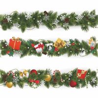 2021 Merry Christmas Decorations for Home Decor Waistline Pine Branch Gift Ball Snowflake Window Glass Decoration Wall Stickers Wall Stickers Decals