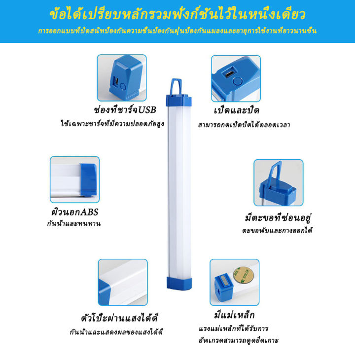 หลอดไฟ-led-ไร้สาย-พกพา-ไฟฉุกเฉิน-3โหมด-60w-หลอดไฟ-ติดกำแพง-หลอดไฟแขวน-ชาร์จ-usb-สะดวกง่ายต่อการใช้งานพกพาได้