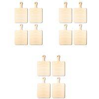 12Pcs Blank Mini Wooden Cutting Boards with Handle Small Cutting Board DIY Home Kitchen Cooking Vegetable Decor