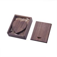 Wooden Box USB Flash Drive 2.0 Pendrive 4GB 16GB 32GB 8GB Memory Stick Heart Shape pen drive Custom LOGO Love Photography Gift