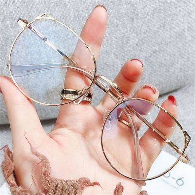 Trendy Cat Ear Alloy Frame Women Women Glasses Optical Glasses Anti-blue Light Glasses