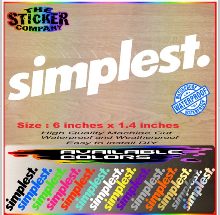 Simplest Sticker decals /car and motor sticker /helmet and laptop ...