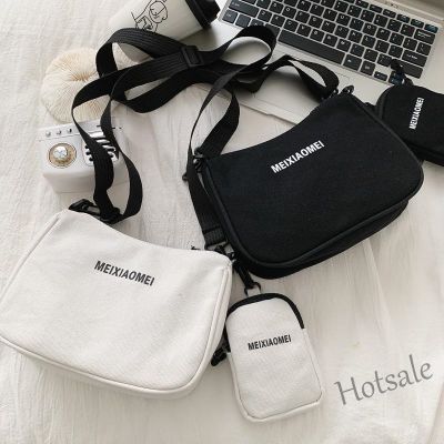 【hot sale】♙☾ C16 Armpit bag 2023 new canvas womens bag Korean fashion Two-piece suit Single Shoulder Messenger Bag