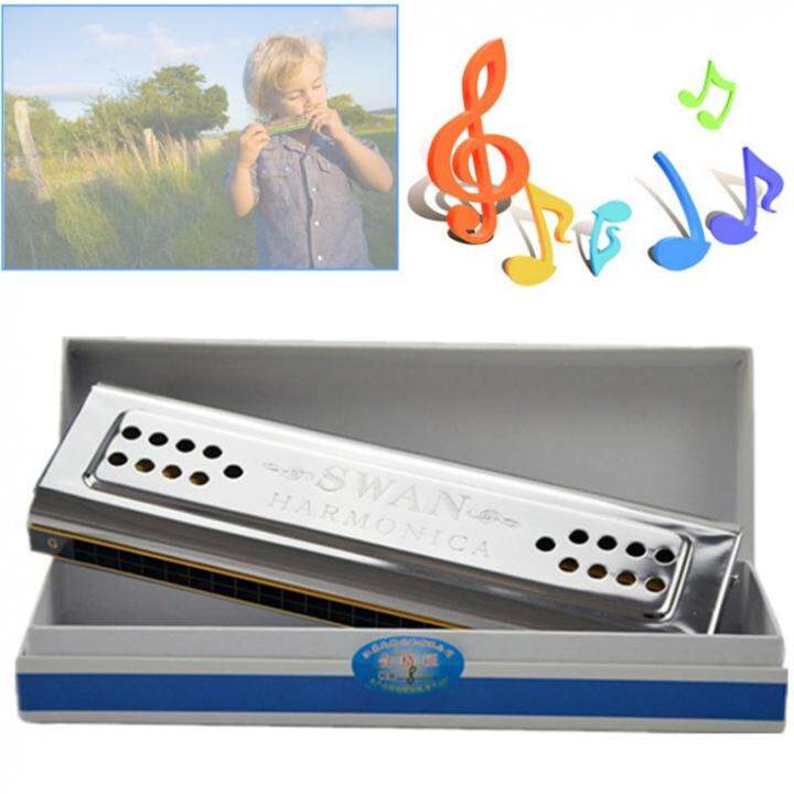 Professional Swan 24 Holes Key Of C&G DoubleSide Tremolo Harmonica