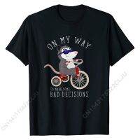 Funny Opossum On My Way Make Bad Decisions Trash Dank Meme T-Shirt Cotton Tops Men Tees Casual Cheap Print Tshirts