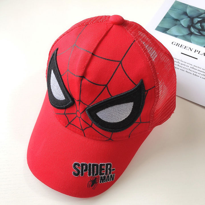 spidermans-เด็กหมวกแบบตาข่าย-summer-sunhat-หมวกเด็กใหม่ตาข่ายม่านบังแดดหมวกแบบตาข่ายหมวกเบสบอล-aw26แฟชั่นและหลากหลายบุคลิกภาพ