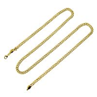 [COD] European and hiphop popular Cuban chain necklace color-preserving electroplating glossy blade twist 5mm