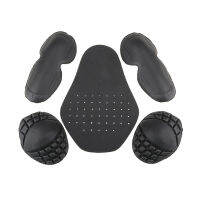 5pcs Motorcycle Jacket Lining Protectors Pad Shoulders Elbow Back Armor Black for Motocross Racing Skiing ICE Skating Bike Cycli