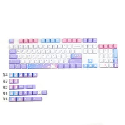 PBT126 Keys Cherry Profile 1.75U 2U Shift DYE-Subbed Rainbow Keycaps Magical Girl Japanese Style For Mechanical Keyboard