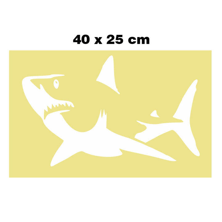 Sticker Mobil Cutting Vinyl Reflektif Ikan Hiu Shark X Cm