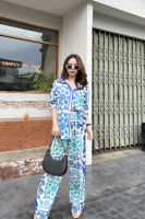 Chic No.9 : SET - Arctic Top &amp; Pants งานเช็ต 2 ชิ้น เสื้อเชิ้ตแขนยาว + กางเกงขายาวเอวยืด