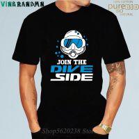 Funny Join The Dive Side T Shirt Men Summer Short Sleeve Pure Cotton T-Shirt Men Clothing Dive Sports Tees Hombre Camiseta