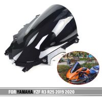 High Quality Windscreen Accessories For YAMAHA YZF R3 R25 2019 2020 Motorcycle Windshield Wind Screen Bubble Black Smoke