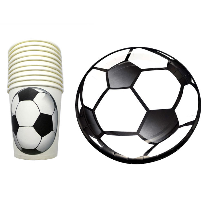 60pcslot Baby Shower Decoration Football Theme Plates Disposable Tableware Set Birthday Party Boy Favors Soccer Design Cups