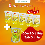 Combo 5 Bắp Chiên Giòn 500g Tặng 1 Nui Chiên Giòn Ngô Cay Ăn Chay Được Đồ