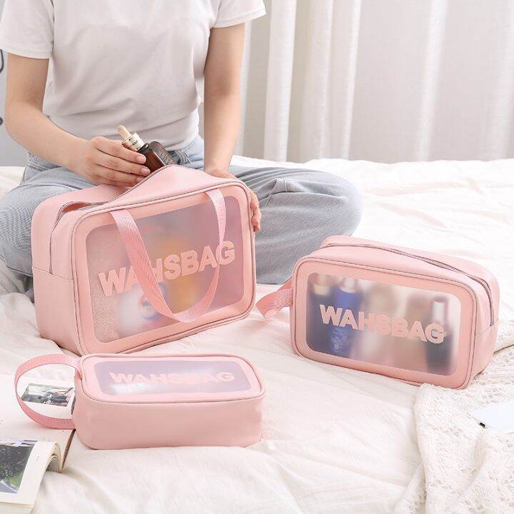 sabai-sabai-พร้อมส่ง-กระเป๋าเครื่องสำอางใส-กระเป๋าเก็บของ-pvc-กระเป๋ากันน้ำ-กันน้ำกระเป๋าแต่งหน้า-กระเป๋าถือ