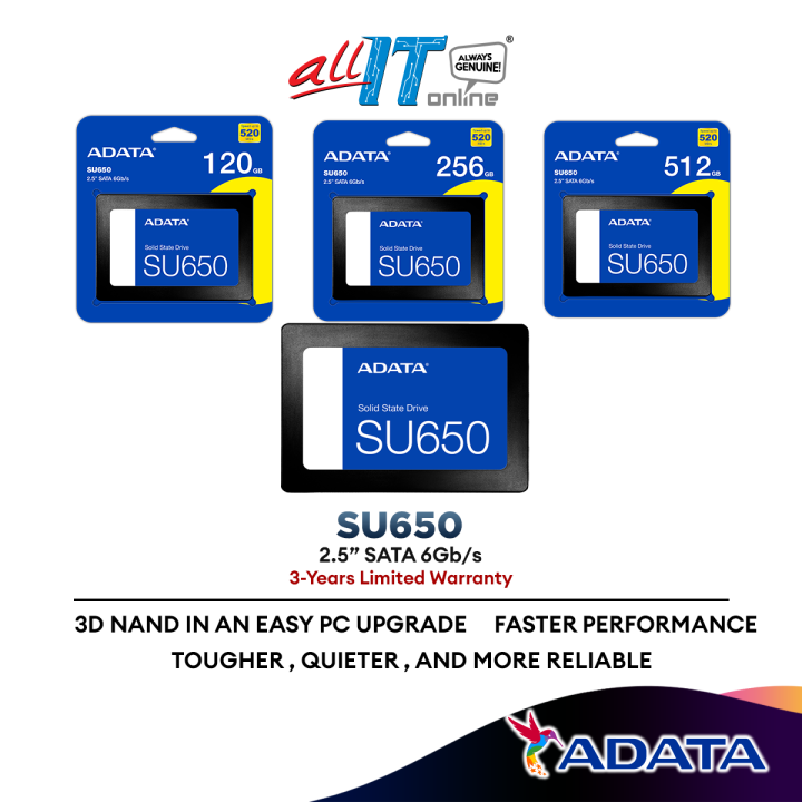 ADATA SU650 2.5" SATA 6Gb/s Internal Solid State Drive SSD (120GB ...