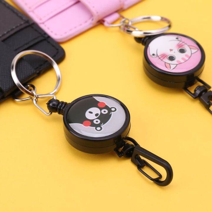 cw-above-cartoon-pu-leather-business-id-credit-card-case-badge-holder-anti-retractable-keychain