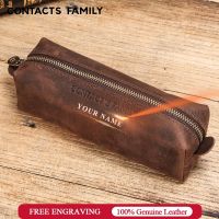 Retro Leather Pencil Case High Capacity Business Pencil cases For Kids Girl Boy School Office Pen Bag Pouch Stationery Supplies