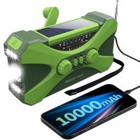 10000MAh Emergency Radio, Solar Hand Crank Radio, Portable Radio with Phone Charger, LED Flashlight