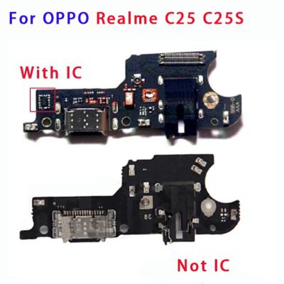 หัวต่อแท่นชาร์จสำหรับ OPPO Realme C25 C25S USB บอร์ดซ่อมโทรศัพท์มือถืออะไหล่ทดแทนสายเคเบิลงอได้
