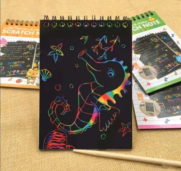 10pcs Colorful Scratch Art Paper Pad Diy Graffiti Book For Kids