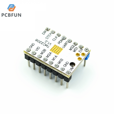 pcbfun อุปกรณ์เสริมเครื่องพิมพ์3D ไดรเวอร์มอเตอร์สเต็ป V1.2 TMC2208พร้อมฮีทซิงค์รองรับอินเตอร์เฟซแบบขั้นบันได /Dir และอินเตอร์เฟซ SPI 256การแบ่ง2A กระแสไฟฟ้า