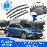 4x สำหรับ Kia K3 Cerato Forte BD 2019 2020 2021 2022ประตูด้านข้างฝนอาทิตย์ Windows Visors D Eflectors ยามกระจกอุปกรณ์เสริมในรถยนต์