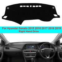 ผ้าคลุมม่านบังแดดแผงหน้าปัดรถยนต์2ชั้นสำหรับ Hyundai Sonata 2015 2016 2017 2018 2019 Sonata พรมที่รองโทรศัพท์ติดรถยนต์9พรมกันลื่น