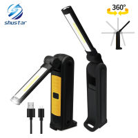 USB Rechargeable COB LED flashlight work light Inspection Light 4 modes Tail magnet design Hanging torch lamp waterproof