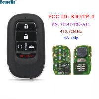 Oibwye 5ปุ่มสมาร์ท Keyless Mobil Remote Control ที่ห้อยกุญแจ433.92MHz ชิป4A สำหรับ Honda Accord 2022 PN: 72147-T20-A11 FCC ID: KR5TP-4