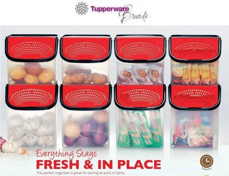 Tupperware Potato Storage Box 5.5L + Onion Storage Container 3L +