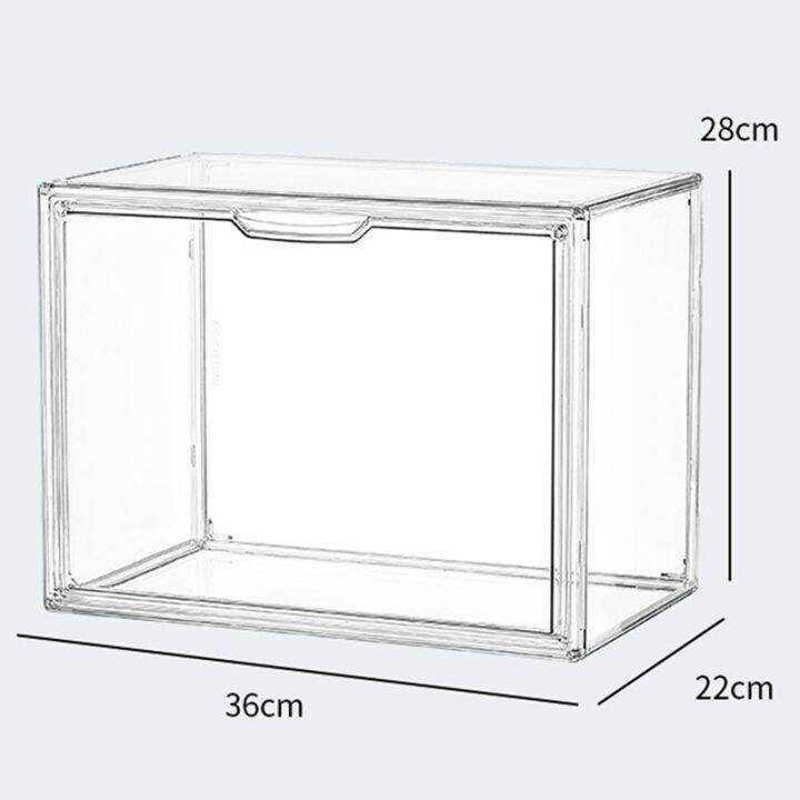 transparent-desktop-book-organizer-dustproof-magazine-storage-box-thickened-plastic-display-rack-bookshelf-display-case