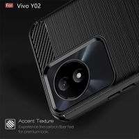 For Cover Vivo Y02 Case For Vivo Y02 Cover New Shockproof Soft Phone Bumper Back TPU Carbon Fiber Case For Vivo Y 02 Y02 Fundas