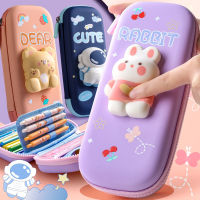 3D Pencil Case Decompression Pen Case Cartoon Cute Pencil Box School Stationery Box Student Pen Bag Kids School Supplies Prizes