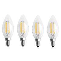 4X Dimmable E12 4W COB Edison Candle Flame Filament LED Light Bulb Lamp 10x3.5cm