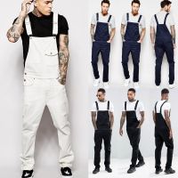 CODkuo0186 New Men Denim Jumpsuit Skinny jeans Denim Pant Overalls Long Trouser Casual Pant Men Jumpsuit Men Jeans Men Pants