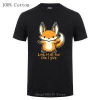 New Look At All The Fox I Give Men T-Shirt Crazy Cartoon Animal Tee Shirt Kawaii Cotton Short Sleeve Plus Size Clothing For Team 【Size S-4XL-5XL-6XL】