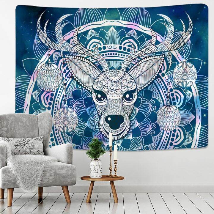 cute-fawn-tapestry-christmas-reindeer-wall-hanging-bohemian-bedspread-blanket-dorm-home-decor-mantas-mandalas