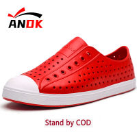 ANDK【จัดส่งในประเทศไทย】Men and Women Shoes รองเท้ายาง รองเท้าคัชชูส้นเตี้ย รองเท้ายางเยาวชน, รองเท้าพลาสติกเต็มรูปแบบรองเท้ากันน้ำระบายอากาศกันลื่นผู้ชายและผู้ห