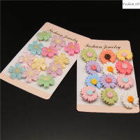 12Pcs พลาสติก Daisy ดอกไม้ Cherry Blossom รวมเข็มกลัด Pin Safety Pins M70069