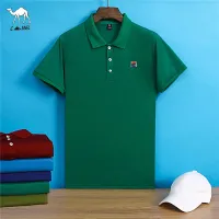 เสื้อยืดคอกลมแขนสั้นพิมพ์ลาย POLO สำหรับผู้ชาย